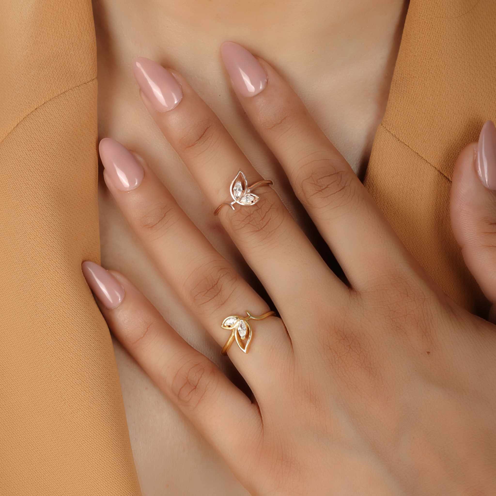 Sassy Winged Shaped Ring – Hallmarked 925 Sterling Silver Yellow Gold Plated | Bold & Elegant Jewelry